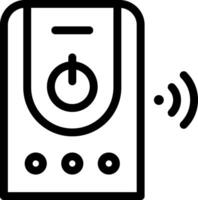A black and white image of a device with a button vector