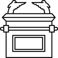 A black and white image of a chest with two birds on it vector