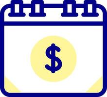 A calendar with a dollar sign on it vector