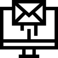 Email icon with a computer monitor and envelope vector