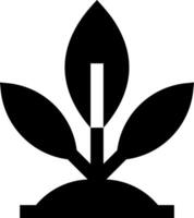 A black and white image of a plant with leaves vector