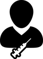 A person with a syringe in his hand vector