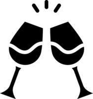 Two wine glasses with a toast symbol vector