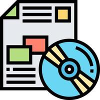 A cd and a document are next to each other vector