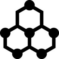 A black and white image of a molecule vector