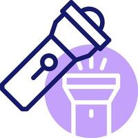 A flashlight with a light bulb on top vector