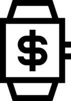 A watch with a dollar sign on it vector