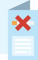 A cigarette and a check are shown in a flat icon vector