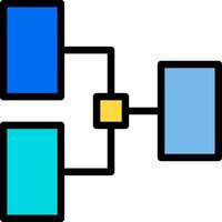 A blue and yellow square with a blue square in the middle vector