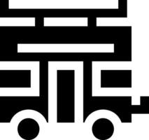 A black and white image of a bus vector