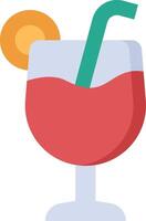 A drink with a straw and orange slice vector