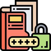 A padlock and a book with a padlock vector