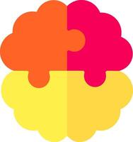 A puzzle piece with two pieces of yellow and red vector