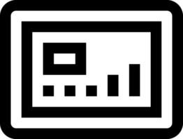 A black and white icon of a bar graph vector