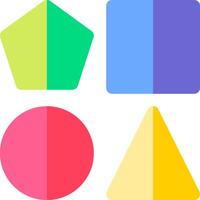 Four different shapes are shown in different colors vector
