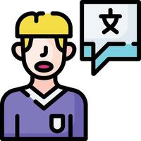A man with a speech bubble and a speech bubble vector