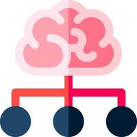 An illustration of a brain with four dots vector