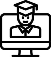 A black and white image of a man in a graduation cap vector