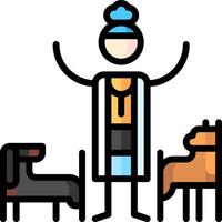 A man with a dog and a cat vector