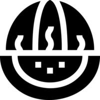 A black and white logo of a bowl with a face vector