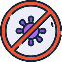No virus sign with a red circle and a purple circle vector