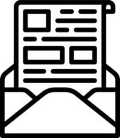 An envelope with a newspaper inside vector