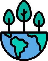 A globe with trees on it vector