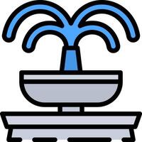 A blue fountain with a palm tree on top vector