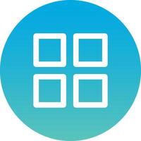 A blue circle with four squares in it vector