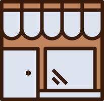 A store front with a window and a sign vector