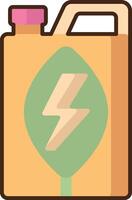 A can of gasoline with a lightning bolt on it vector