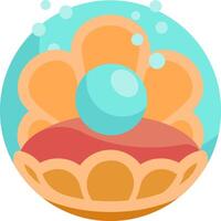 A cartoon shell with a ball inside vector