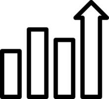 A graph with an arrow going up vector