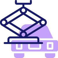 A car with a crane on top of it vector