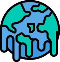 A melting earth with a blue and green background vector