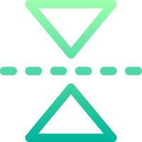 A green and blue triangle with a line through it vector