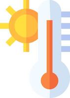 An image of a thermometer with the sun behind it vector