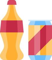 A can of soda and a bottle of soda vector