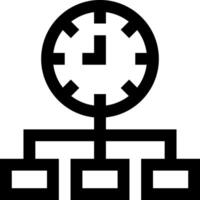A clock and a computer are connected to each other vector