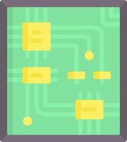 A circuit board with yellow squares vector