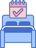 A bed with a calendar and a check mark on it vector