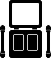 A laptop and microphone icon on a white background vector