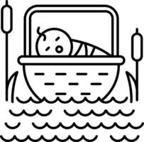 Baby in a basket icon illustration vector