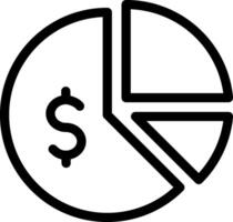 A pie chart with a dollar sign and a pie chart vector