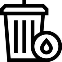 A black and white trash can with a drop of water vector