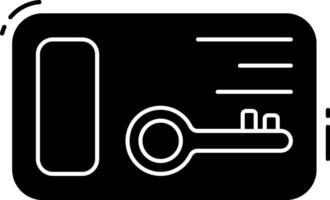 A black and white image of a key and a lock vector