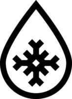 A black and white logo of a snowflake in a drop vector