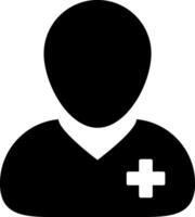 A black and white silhouette of a person with a cross vector