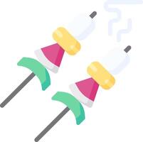 Two skewers with watermelon and marshmallows on them vector