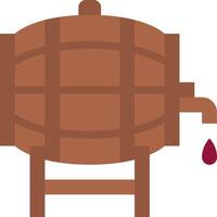 A wine barrel with a red liquid pouring out of it vector